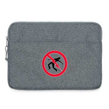 Blitz-Warnung - Laptoptasche 15" - Grau meliert - Vorne