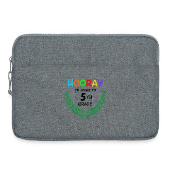 Hooray I'm going to 5th grade - Laptop bag 15" - heather grey - Front
