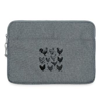 Chickens Tattoo Design in 90s Vintage Style - Laptop bag 15" - heather grey - Front