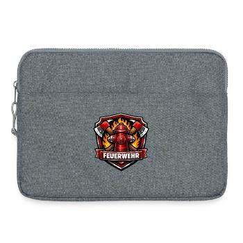 Fire Brigade Logo with Fire Hydrant and Flames - Laptop bag 15" - heather grey - Front