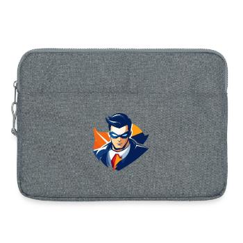 Mask Hero Suit Business Superhero Icon Graphic - Laptop bag 15" - heather grey - Front