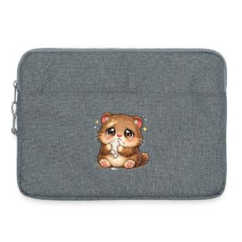 Kuschelkätzchen Tränenband Trost - Laptoptasche 15" - Grau meliert - Vorne