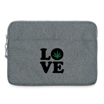 Love weed cannabis  - Sacoche pour ordinateur portable 15 pouces - gris chiné - Devant