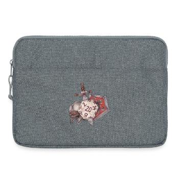 Rollenspiel Tabletop D20 Würfel Geschenk Kämpfer - Laptoptasche 15" - Grau meliert - Vorne