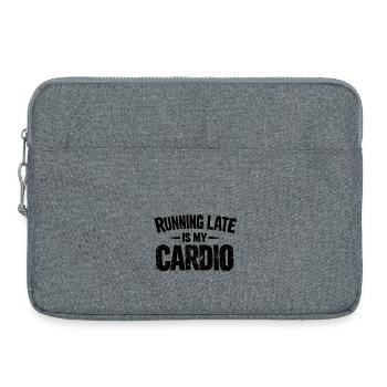 Running Late Is My Cardio Spruch Zitat - Laptoptasche 15" - Grau meliert - Vorne