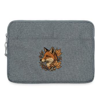 Herbstfuchs im Laubkreis - Laptoptasche 15" - Grau meliert - Vorne