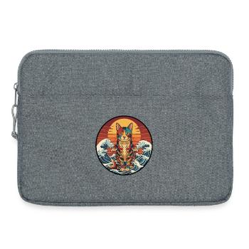 Vagues de coucher de poisson koi - Sacoche pour ordinateur portable 15 pouces - gris chiné - Devant