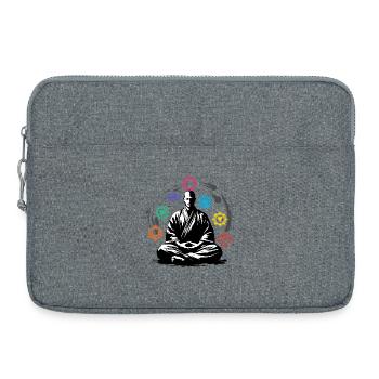 Chakra Meditating Zen Relax  - Laptop bag 15" - heather grey - Front
