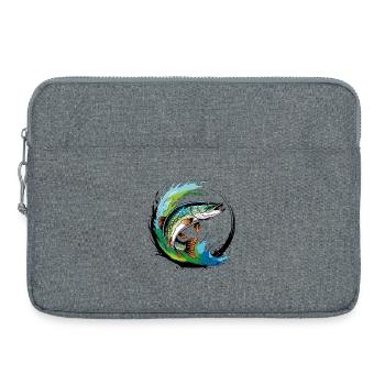 Hecht angeln - Laptoptasche 15" - Grau meliert - Vorne