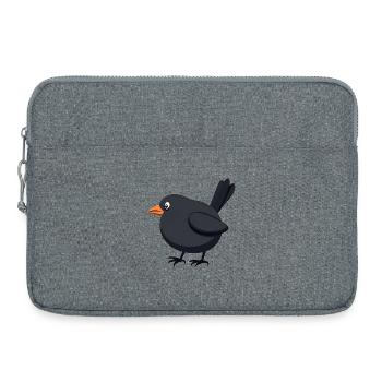 oiseau merle noir - Sacoche pour ordinateur portable 15 pouces - gris chiné - Devant