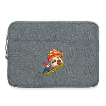 Le nain de la maison champignon tire la maison - Sacoche pour ordinateur portable 15 pouces - gris chiné - Devant