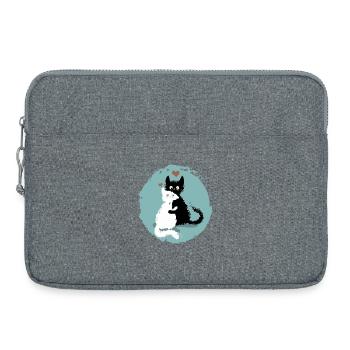 Chats d'amour - Sacoche pour ordinateur portable 15 pouces - gris chiné - Devant