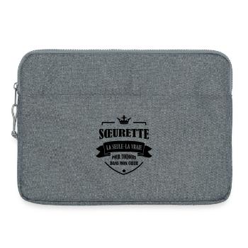 Soeur Soeurette Frère Naissance Bébé Sœur - Sacoche pour ordinateur portable 15 pouces - gris chiné - Devant