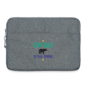 Bleib wild – Geh Trailrunning - Laptoptasche 15" - Grau meliert - Vorne