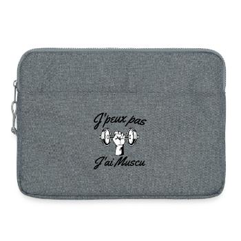 musculation, muscu, fitness - Sacoche pour ordinateur portable 15 pouces - gris chiné - Devant