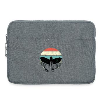 Retro Sunset Bird Silhouette - Laptop bag 15" - heather grey - Front