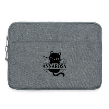 t-shirt Annarosa t shirt cat gift idea chat - Laptop bag 15" - heather grey - Front