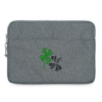 Trèfles, bonheur - Sacoche pour ordinateur portable 15 pouces - gris chiné - Devant