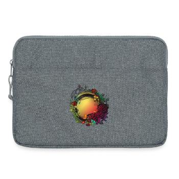 üppiger bunter Rosengarten in Jugendstil Optik - Laptoptasche 15" - Grau meliert - Vorne