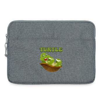 Playful Turtle in Happy Shell - Laptop bag 15" - heather grey - Front