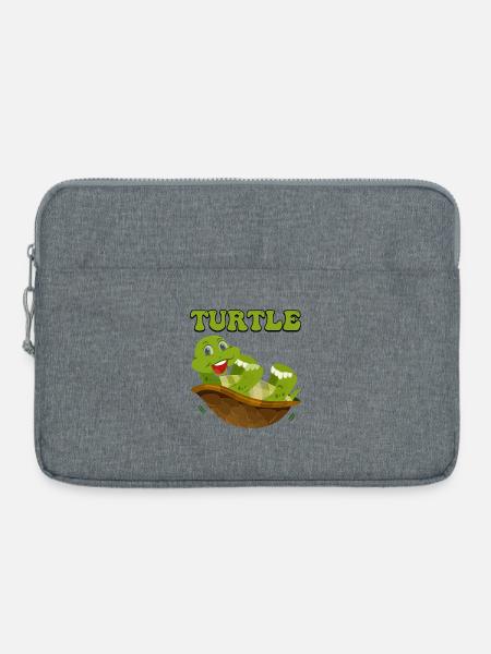 Verspielte Schildkröte in fröhlichem Panzer - Laptoptasche 15" - Grau meliert