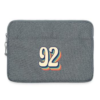 T-Shirt rétro Vintage numéro 92 quatre-vingt-douze - Sacoche pour ordinateur portable 15 pouces - gris chiné - Devant