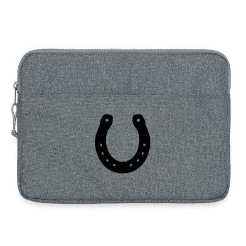 Hufeisen Pferd Glück Symbol Flächenfarbe - Laptoptasche 15" - Grau meliert - Vorne