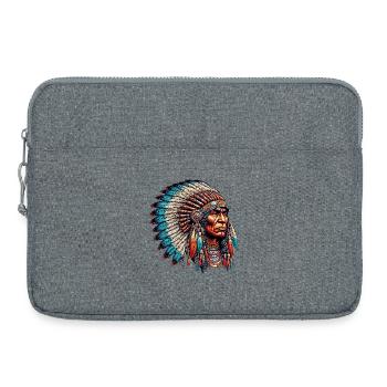 Amérindien Peau rouge d’Amérique - Sacoche pour ordinateur portable 15 pouces - gris chiné - Devant