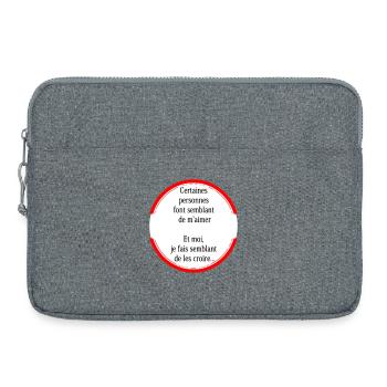 Some people pretend to love me - Laptop bag 15" - heather grey - Front
