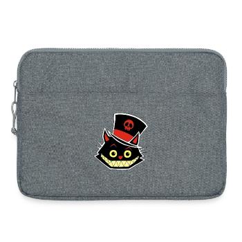 chat et chapeau - Sacoche pour ordinateur portable 15 pouces - gris chiné - Devant