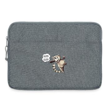 Regardez, regardez, Coati, Motif animal, Dessin animé animalier, Animal sauvage - Sacoche pour ordinateur portable 15 pouces - gris chiné - Devant