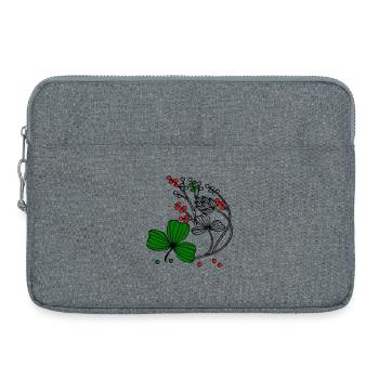 Wildblumen mit roten und grünen Beeren - Laptoptasche 15" - Grau meliert - Vorne