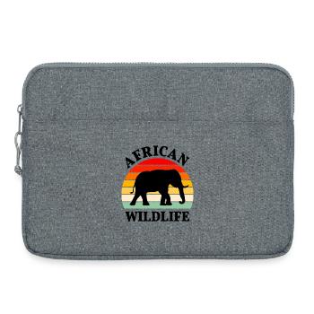 Éléphant Afrique Animal Safari Animaux Serengeti Rétro - Sacoche pour ordinateur portable 15 pouces - gris chiné - Devant