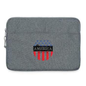 Bouclier patriotique américain - Sacoche pour ordinateur portable 15 pouces - gris chiné - Devant