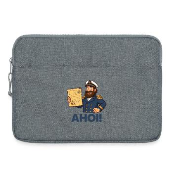 Kapitän mit Karte Ahoi - Laptoptasche 15" - Grau meliert - Vorne