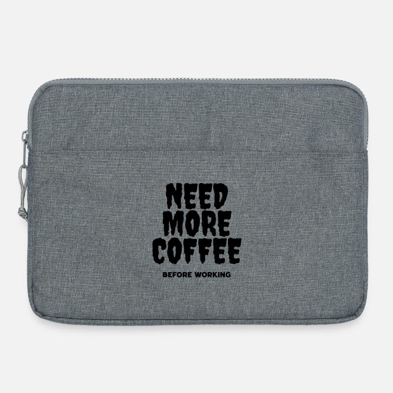 Need more coffee before working - Laptop bag 15" - heather grey
