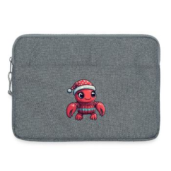Crabe homard Noël - Sacoche pour ordinateur portable 15 pouces - gris chiné - Devant