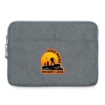 Randonnez plus, souciez-vous moins - Sacoche pour ordinateur portable 15 pouces - gris chiné - Devant