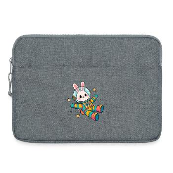 Buntes Astronauten-Kaninchen - Laptoptasche 15" - Grau meliert - Vorne
