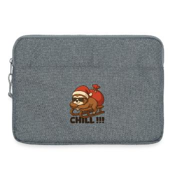 Chilliges Weihnachtsfaultier auf Schlitten - Laptoptasche 15" - Grau meliert - Vorne