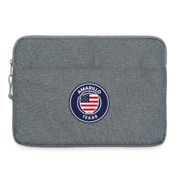Insigne texan dans l’écu américain - Sacoche pour ordinateur portable 15 pouces - gris chiné - Devant