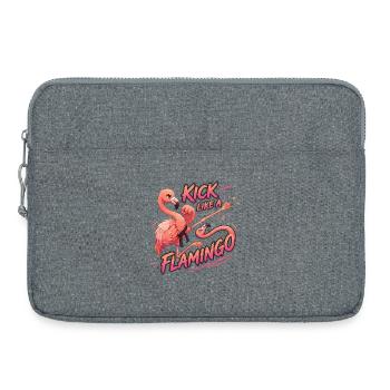 Les proverbes du karaté des Flamants roses donnent des coups de pied comme un flamant rose - Sacoche pour ordinateur portable 15 pouces - gris chiné - Devant