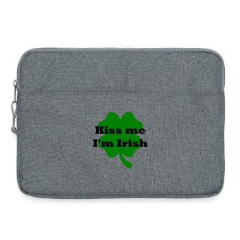 embrasse-moi, je suis irlandais - Sacoche pour ordinateur portable 15 pouces - gris chiné - Devant