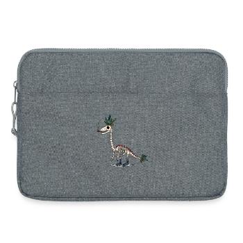 Stoner Dino Skeleton Joint & Flowers - Laptop bag 15" - heather grey - Front