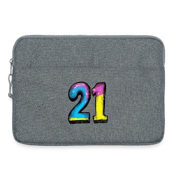 21 Number Colorful - Laptop bag 15" - heather grey - Front