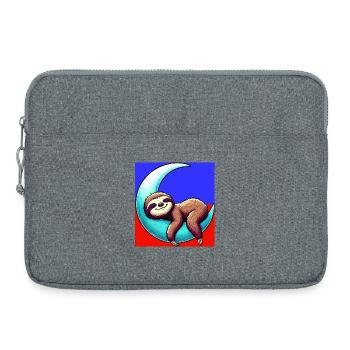 La paresse dort sur la Lune - Sacoche pour ordinateur portable 15 pouces - gris chiné - Devant