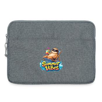 Sommer Vibes: Chilliges Faultier - Laptoptasche 15" - Grau meliert - Vorne
