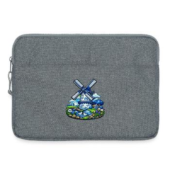 Moulin à vent bleu dans le jardin - Sacoche pour ordinateur portable 15 pouces - gris chiné - Devant