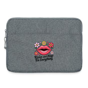 Küsse und Umarmungen heilen alles - Laptoptasche 15" - Grau meliert - Vorne