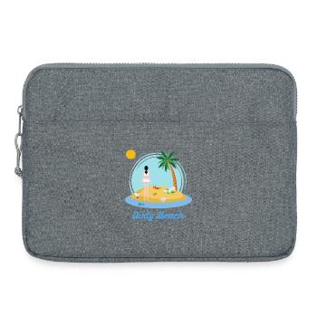 Schmutziger Strand - Laptoptasche 15" - Grau meliert - Vorne